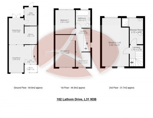 Floorplan for 102 Lathom Drive, L31