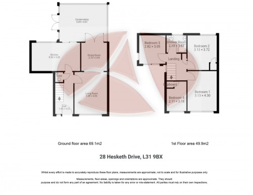 Floorplan for 28 Hesketh Drive, L31