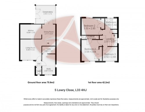 Floorplan for 5 Lowry Close, L33