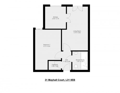 Floorplan for Flat 31 Mayhall Court, L31