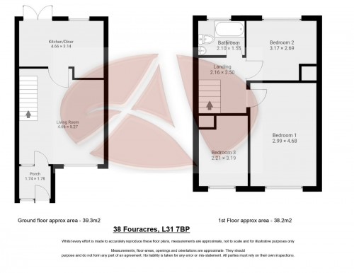 Floorplan for 38 Fouracres, L31
