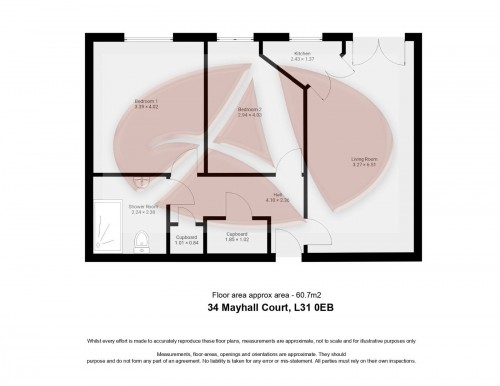 Floorplan for Flat 34 Mayhall Court, L31