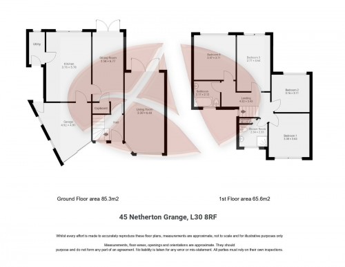 Floorplan for 45 Netherton Grange, L30